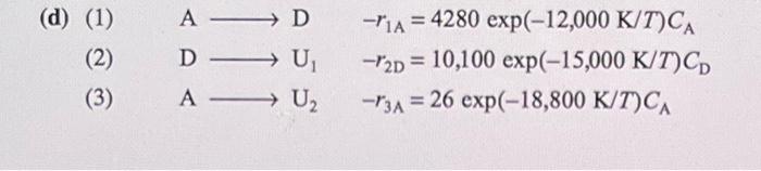 each of the following sets of reactions, describe your reactor system and