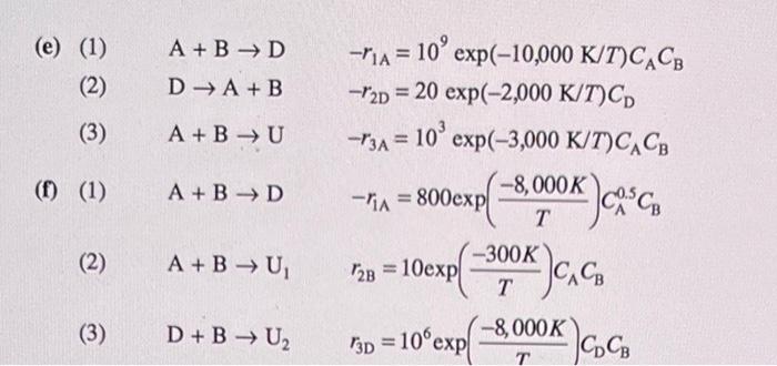 conditions to maximize the selectivity to D. Make sketches where necessary to