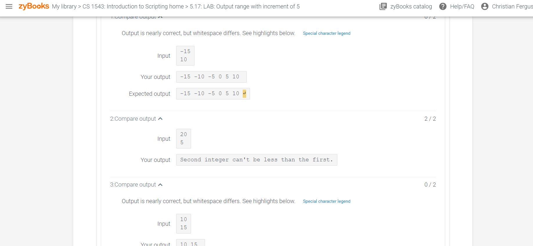 5.17 LAB: Output range with increment of 5 in Python Write a