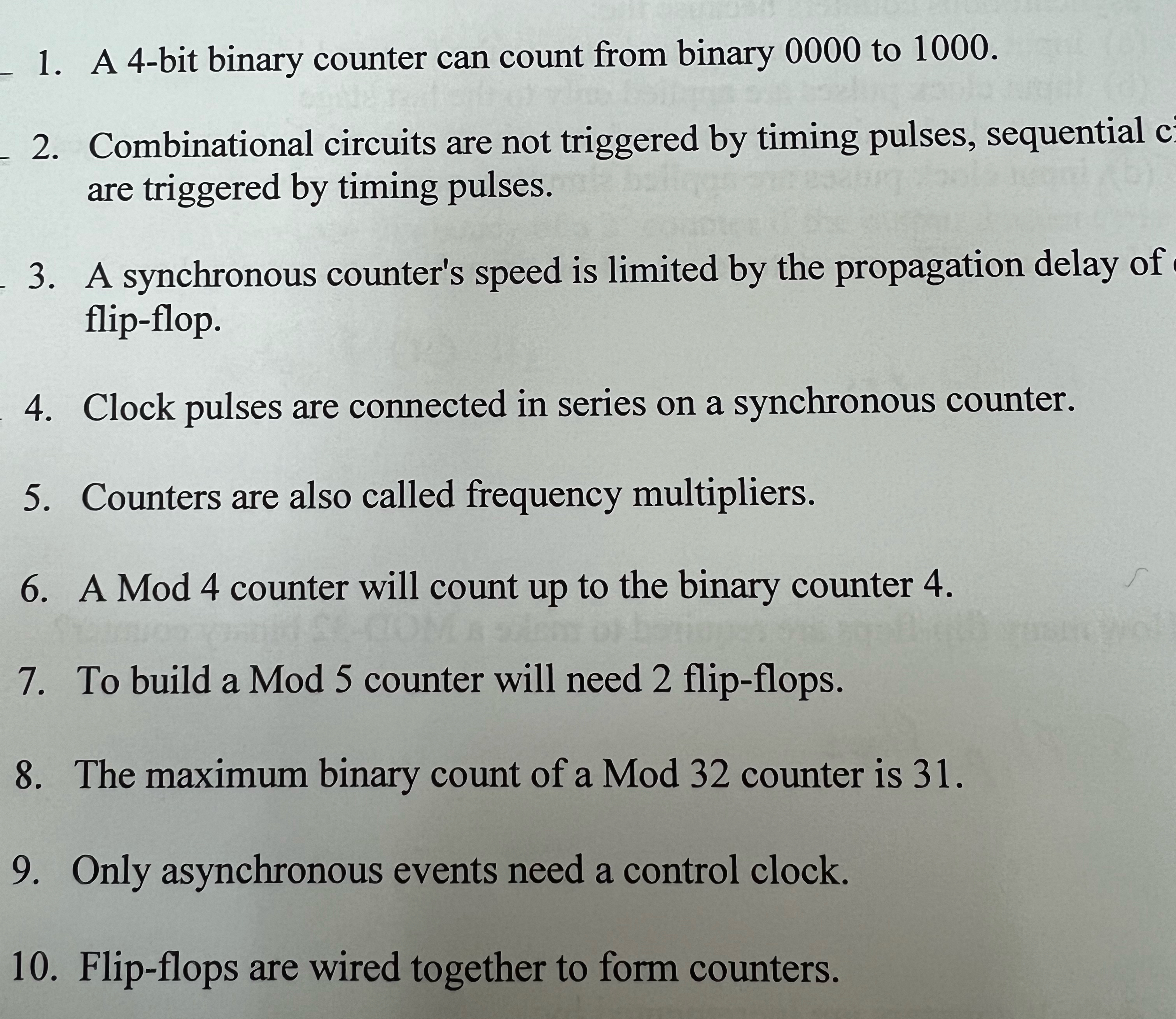  Please help. 1-10 are all true or false 