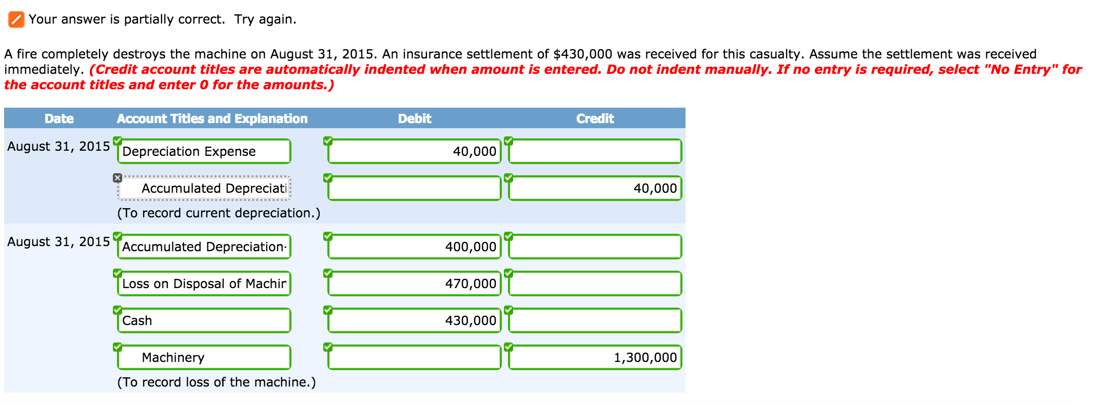 Exercise 10-24 On December 31, 2014, Travis Tritt Inc. has a machine