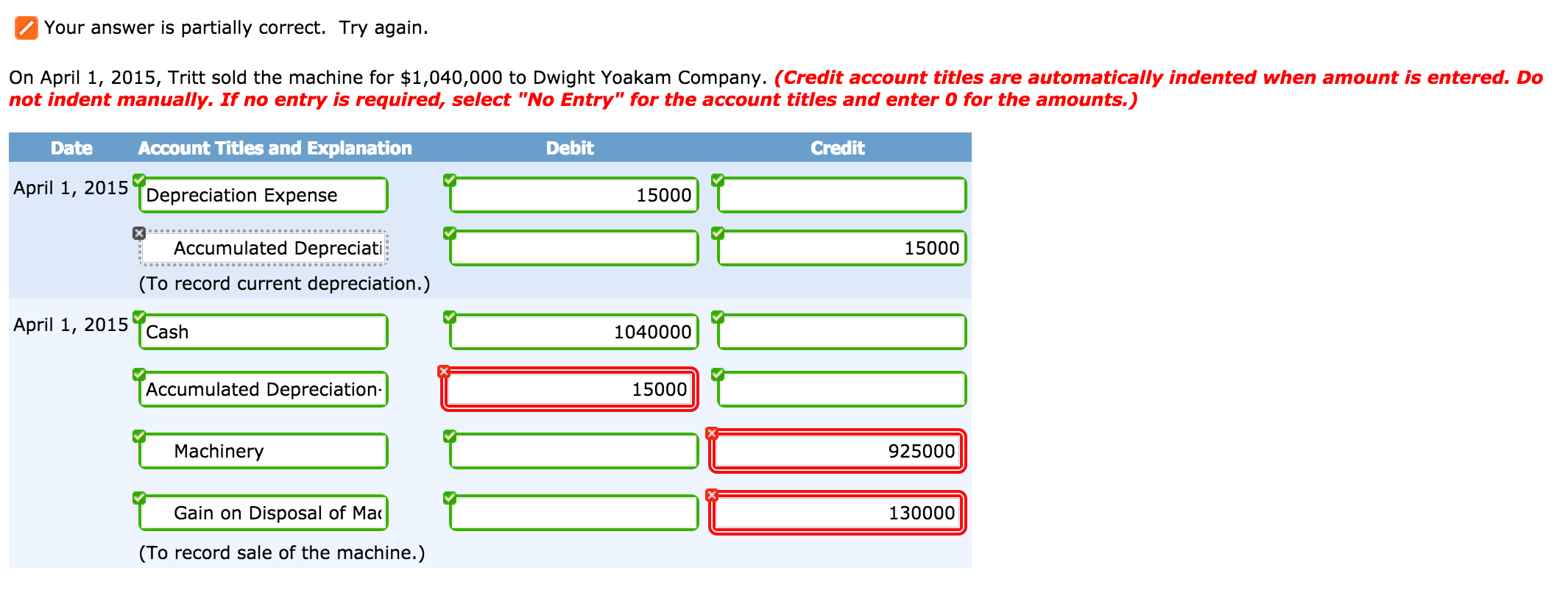 with a book value of $940,000. The original cost and related accumulated