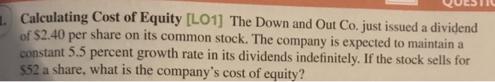  USE EXCEL AND SHOW EXCEL FORMULAS The Down and Out Co.