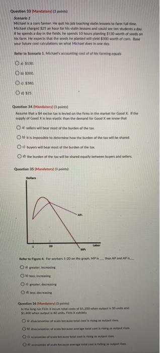  Question 33 Mandatory point Scenario 1 Michaela comarmer, Heito formation Michael