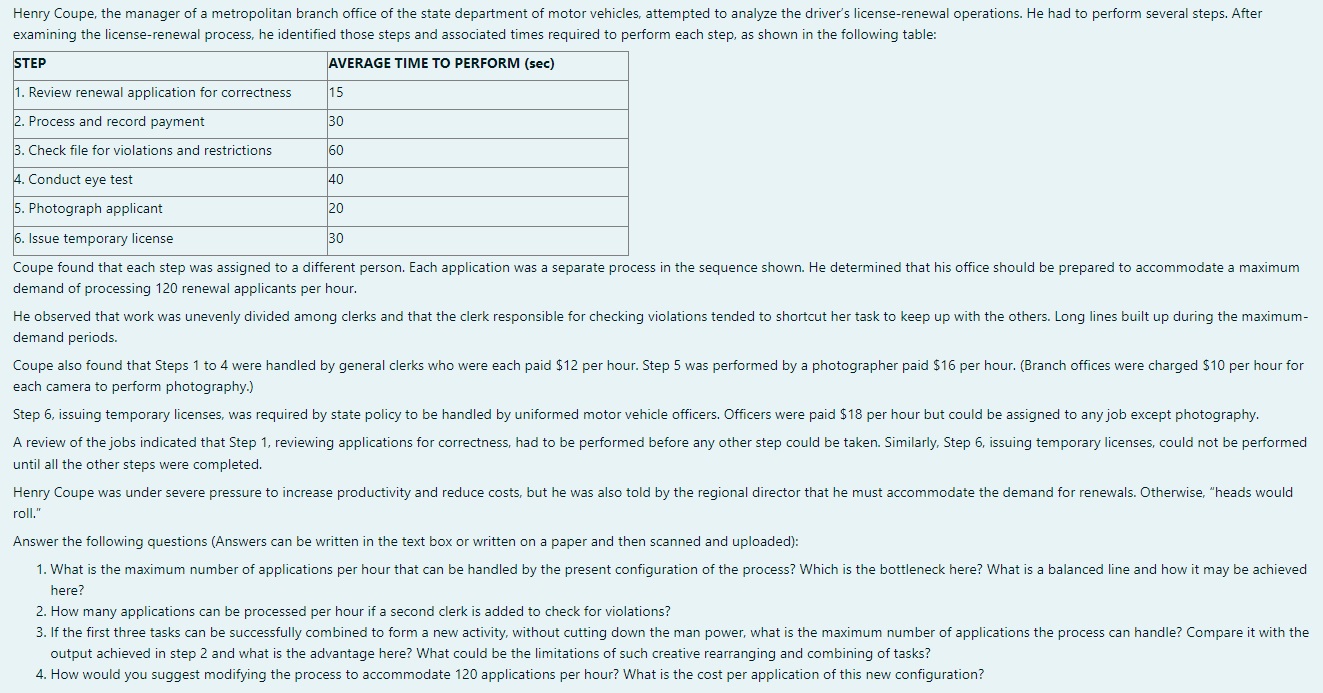  examining the license-renewal process, he identified those steps and associated times