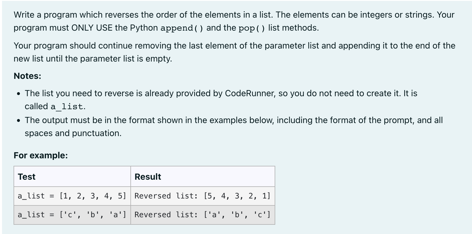 use python only Write a program which reverses the order of the