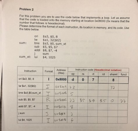THIS IS BY USING MIPS INSTRUCTIONS Problem 2 For this problem you