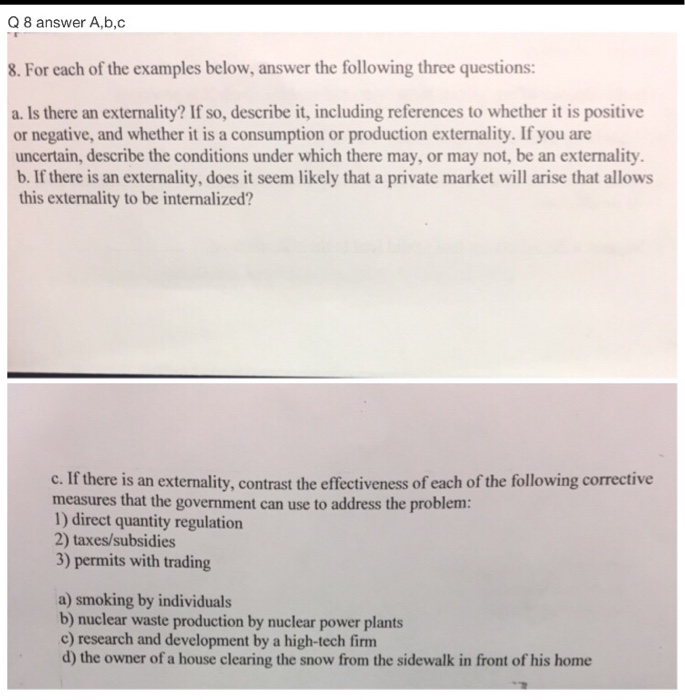  Q 8 answer A,b,c 8. For each of the examples below,