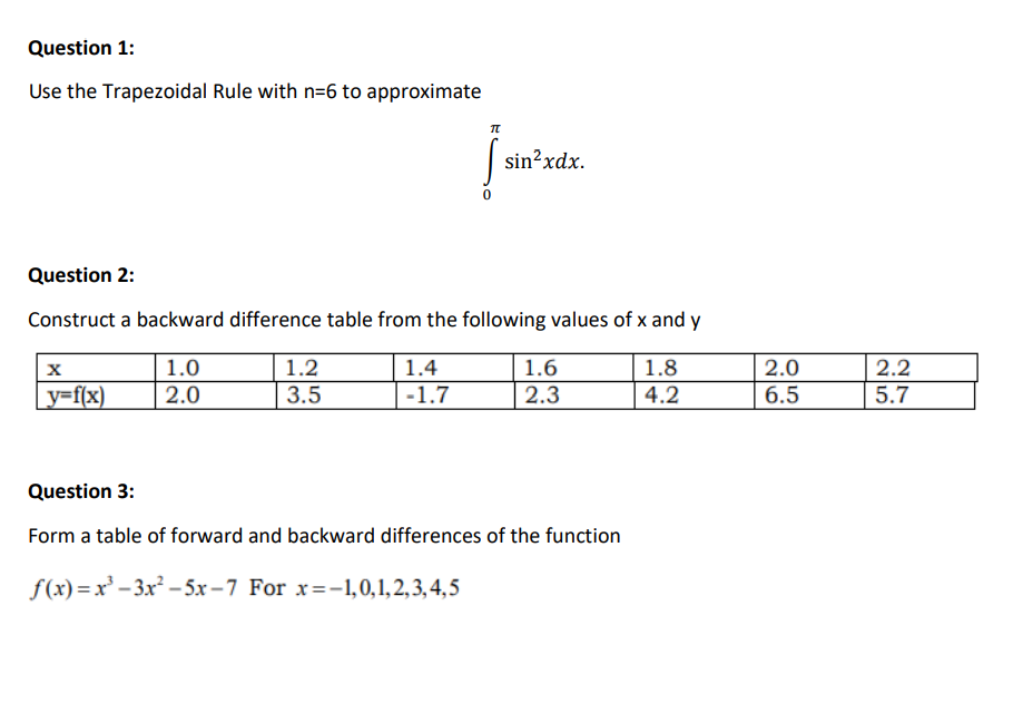 Solve the following numerical computing question and provide handwritten solutions. Use the