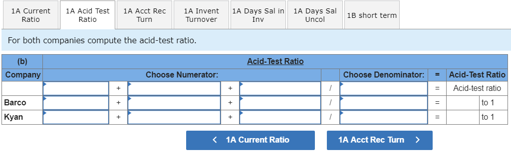 financial statements of two companies competing in the same industry follows. Barco