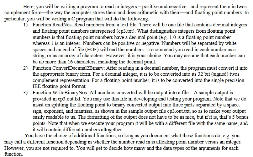 and (-)negative, and represent them in twos complement form. In particular, you