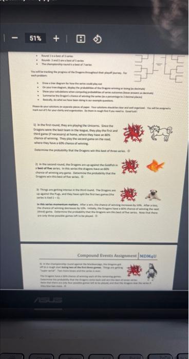 please help with calculations!! i am confused on the % chance for
