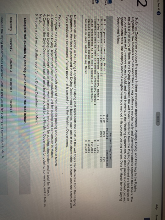  apter 4 6 Help Save Scribners Corporation produces fine papers in