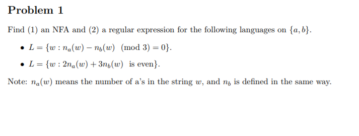  Find (1) an NFA and (2) a regular expression for the