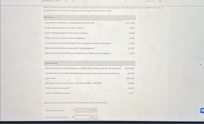  Soth Ce both purchases and constructs various equigment it uses in