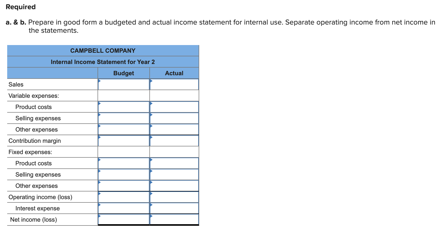 Company has provided the following Year 2 data. $514,000 185,000 40,000 3,500