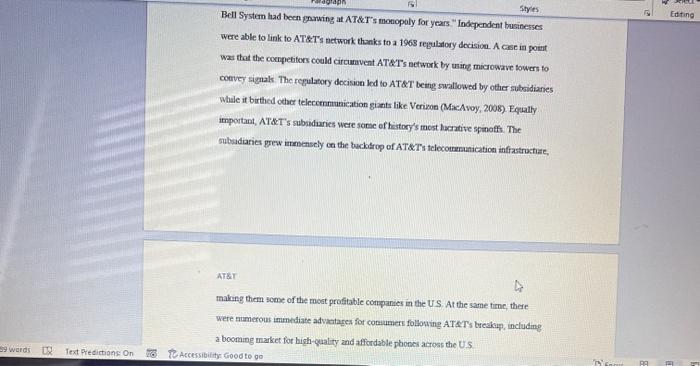 and the Department of Justice that forced the telecom giant to break