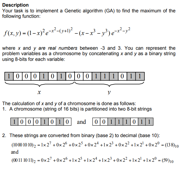 CODING IS IN JAVA //Generic algo package ga; public class GeneticAlgorithm {