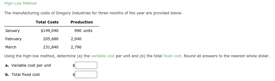 PLEASE ANSWER THE FOLLOWING QUESTIONS 1. 2. 3. 4. High-Low Method The