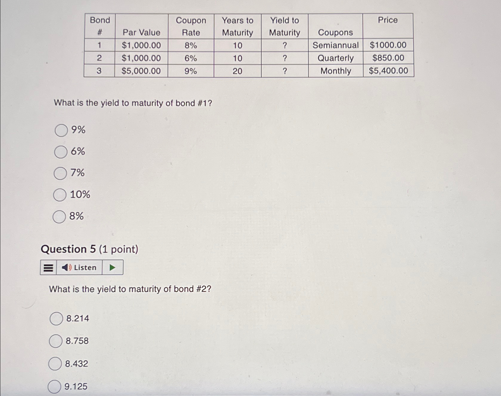  How do you get the maturity bond for 1,2 and 3?