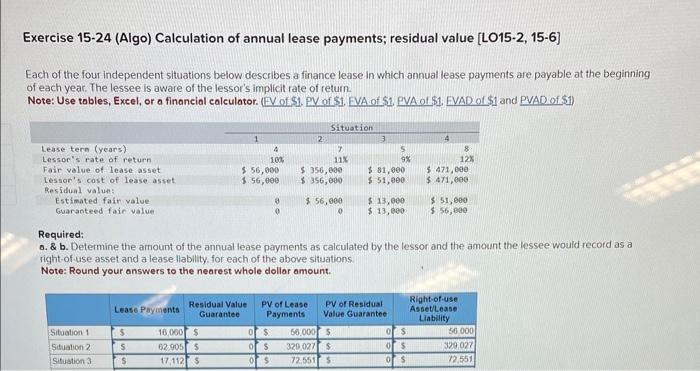 I need help figuring out situation #4. I can't figure out the