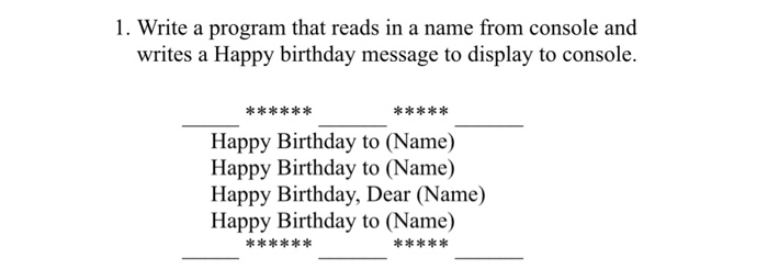  In Java please 1. Write a program that reads in a