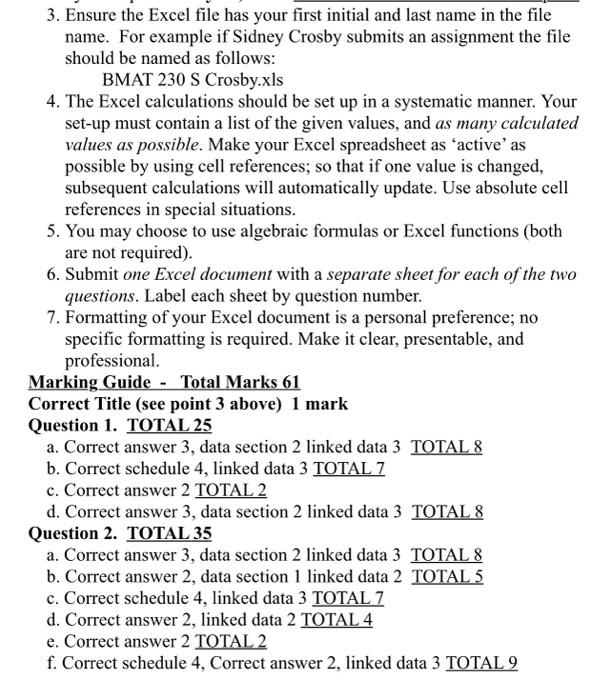 also please show exactly you you did each question on excel including