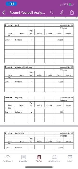 the provided two column journal. Journal entry explanations are not required. September