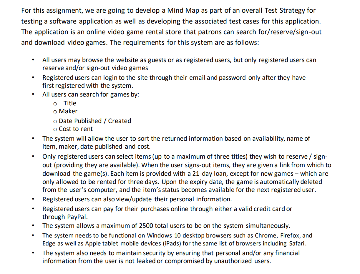 For this assignment, we are going to develop a Mind Map