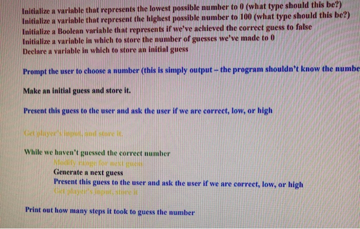 100 chosen by the user(You choose a number in your headand the