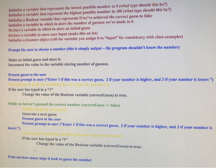 program can guess it). Code the following refinements. Refinement I: Refinement II: