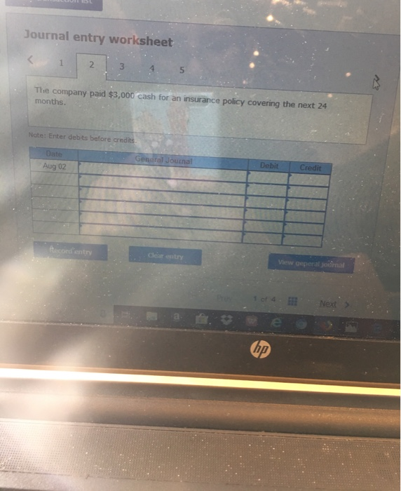  plz help Journal entry worksheet