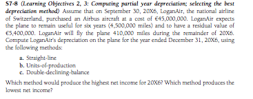 S7-8 (Learning Objectives 2, 3: Computing partial year depreciation; selecting the