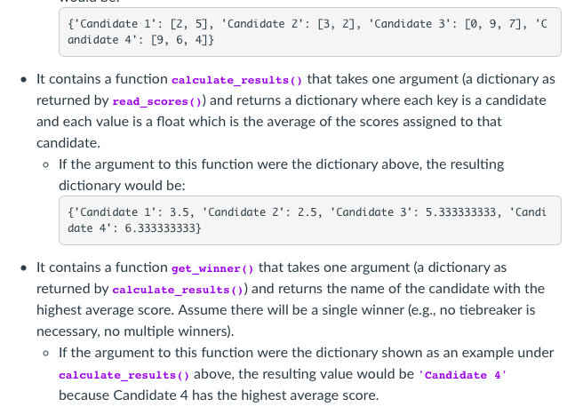  'Candidate 1 [2, 5], 'Candidate 2": [3, 2], "Candidate 3 [0,