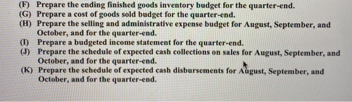 quarter ending October 31". The marketing director has provided the following information