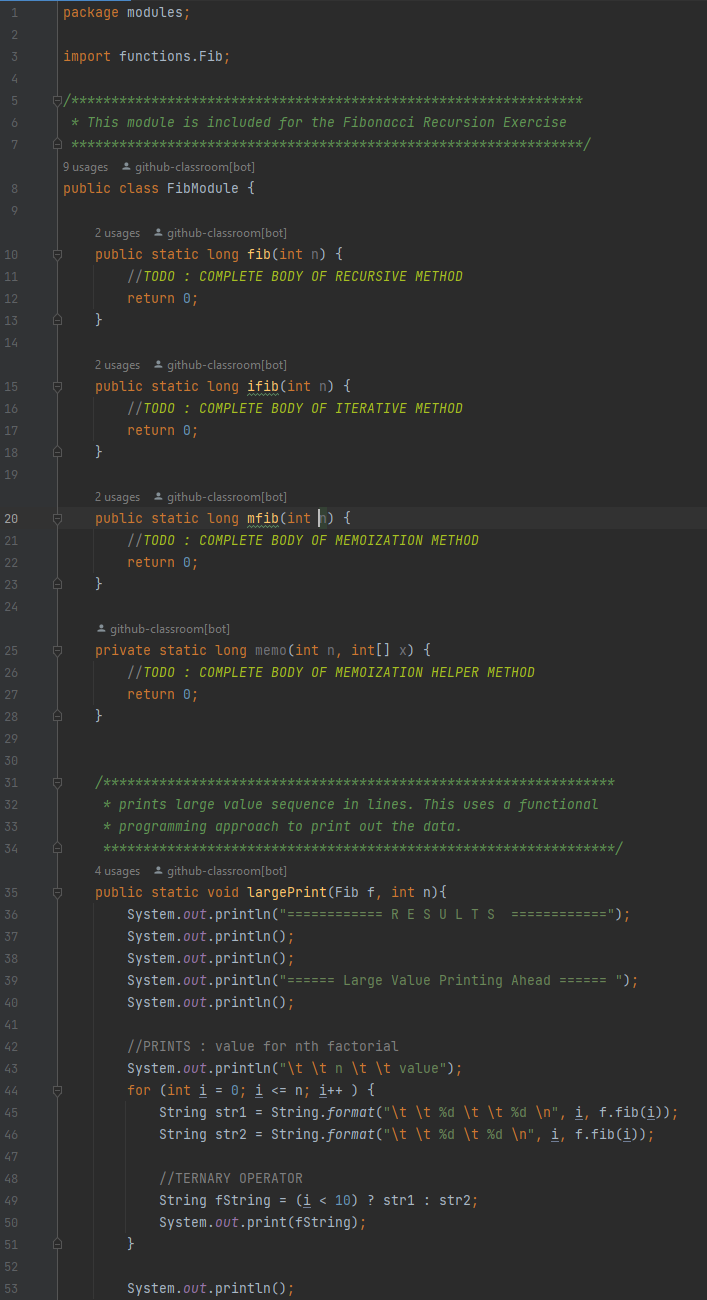 where the code should goes in. Instructions : Write different versions of