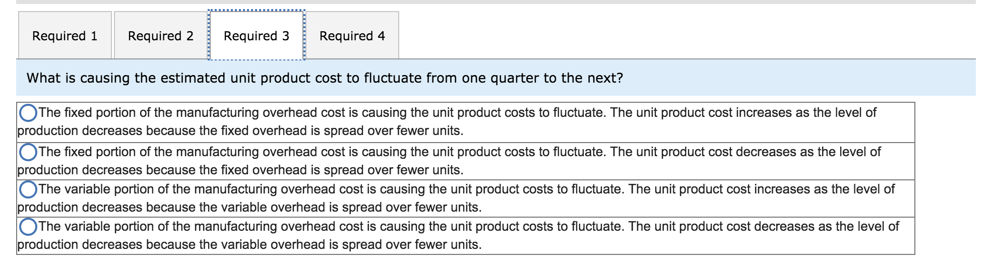 Containers Company makes a single product that is subject to wide seasonal