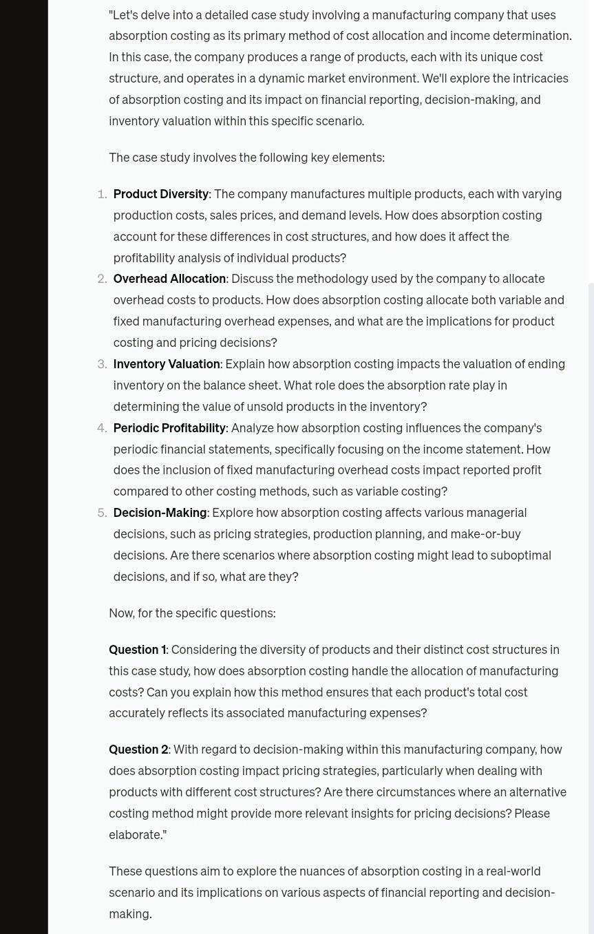 "Let's delve into a detailed case study involving a manufacturing company