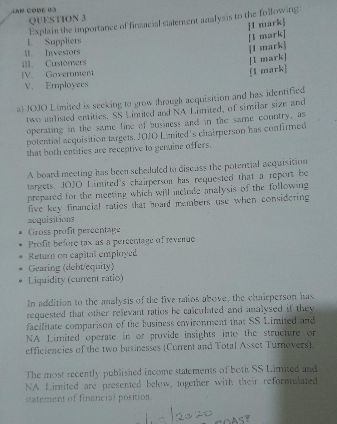 write a report to compare and contrast the financial performance of