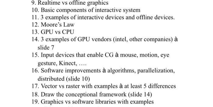  computer graphics course/ please solve using microsoft doc 9-10-11-13-14-15-16-17-18-19 9. Realtime