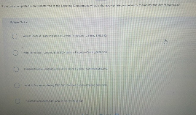 Manufacturing's Canning Department. Direct Materials 44,000 Conversion 44,00 Equivalent Units of Production