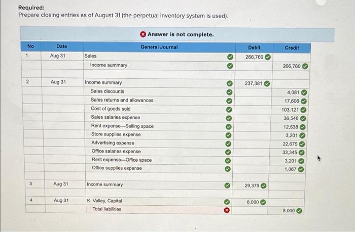 [The following information applies to the questions displayed below.] Valley Company's adjusted