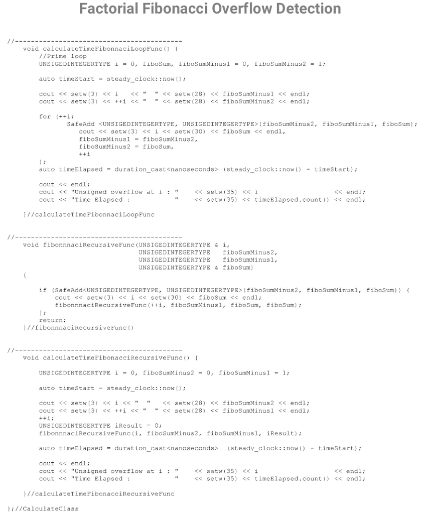 type to do the calculations on. The methods in the calculation class