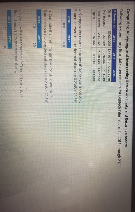  Computing, Analyzing, and Interpreting Return on Equity and Return on Assets