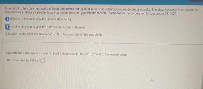  answer the full question Asher Scott is the sole sharoholder of