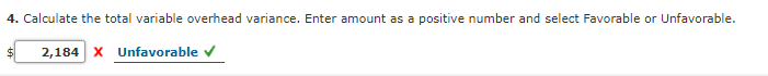 Company provided the following information: $4.70 Standard variable overhead rate (SVOR) per