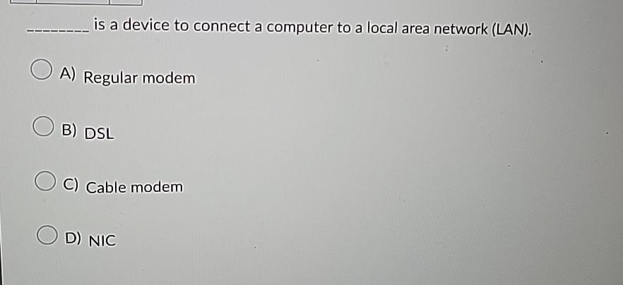  is a device to connect a computer to a local area