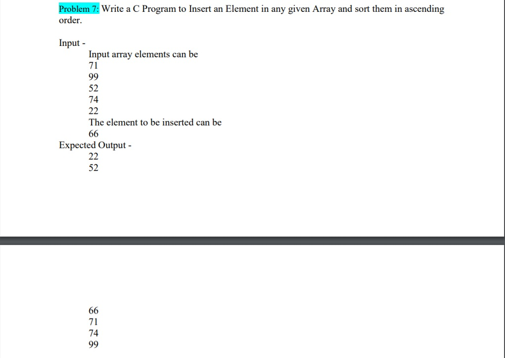  Problem 7: Write a C Program to Insert an Element in