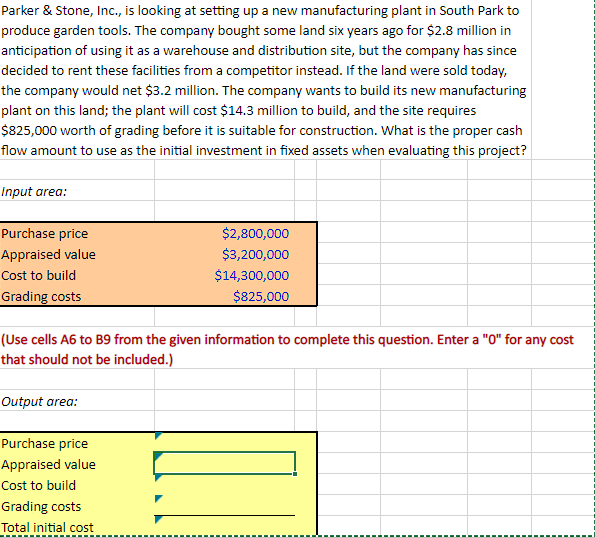 Please show excel formulas Parker \& Stone, Inc., is looking at setting