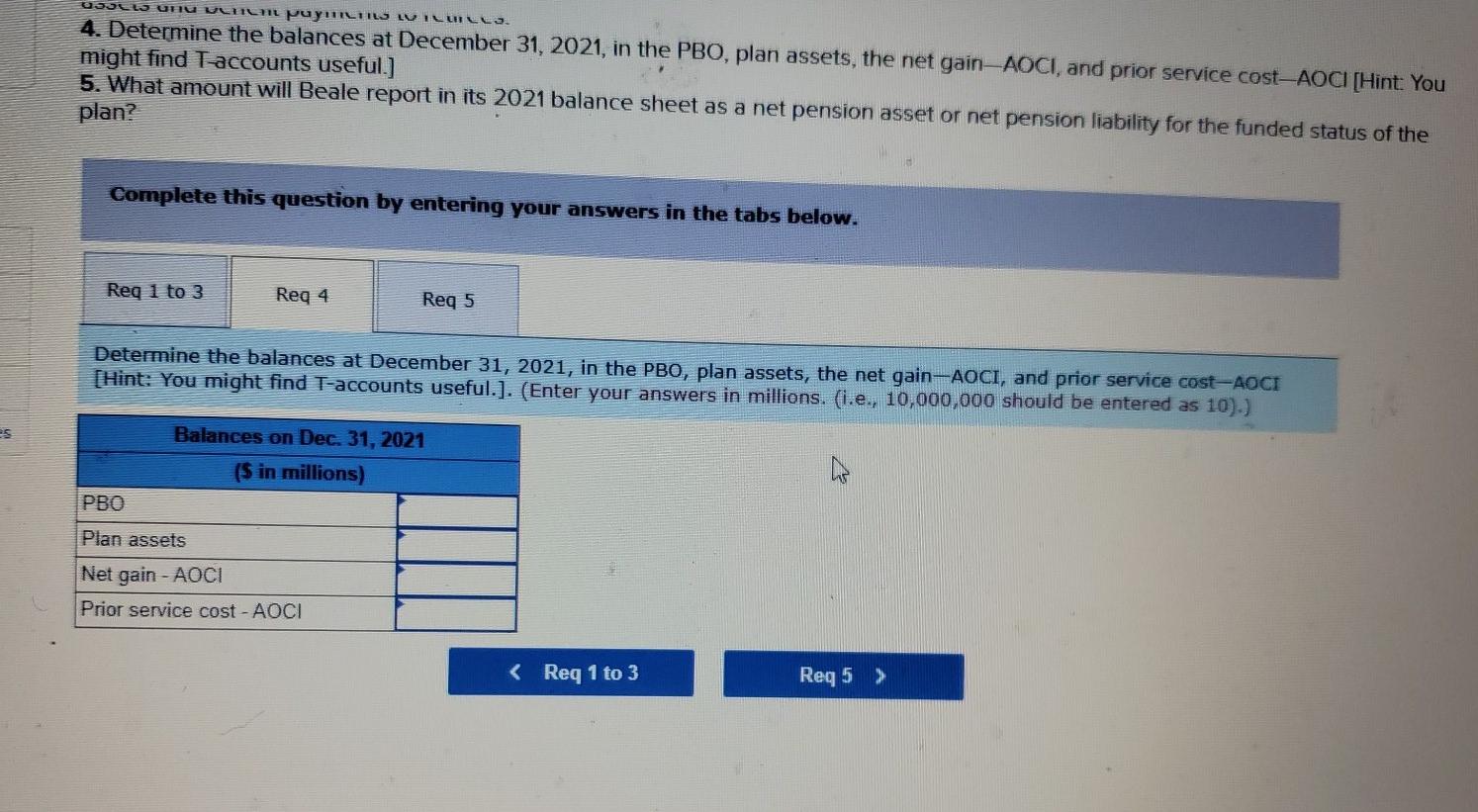 were available: Projected Benefit Obligation Balance, January 1, 2021 Service cost Interest